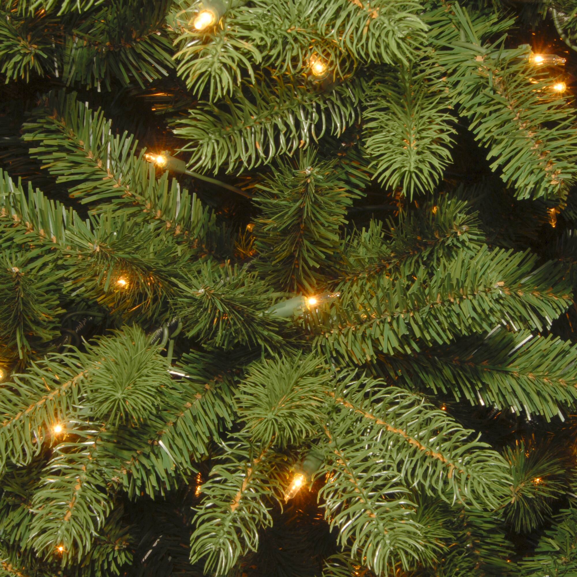 7.5 ft. Pre-Lit Glittery Pine Hinged Slim Artificial Christmas Tree, Clear Lights